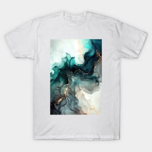 Blue Smoked - Abstract Alcohol Ink Art T-Shirt